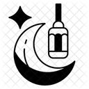 Crescent Moon with Hanging Lanterns  Icon