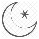 Crescente E Estrela Lua Lua Eid Ícone