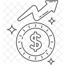 Crescimento da moeda do dólar  Ícone