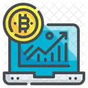 Grafico Tendencia Estatisticas Seta Crescimento Taxa De Bitcoin Ícone