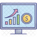 Crescimento De Ganhos On Line Grafico On Line Dolar Ícone