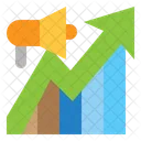 Grafico De Crescimento Megafone Marketing Ícone