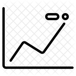 Crescimento do gráfico de linhas  Ícone