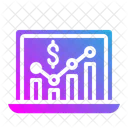 Crescimento financeiro on-line  Ícone