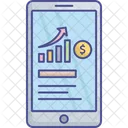 Grafico Movel Analise De Mercado Marketing Ícone