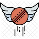 Cricket Ball Wings Flying Icon