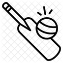 Cricket Bat Ball Sports Tools 아이콘