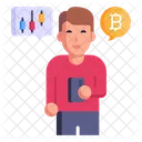 Dinero En Linea Mercado De Bitcoins Cripto Ecualizador Icono