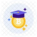 Criptoeducacion Tope De Graduacion Bitcoin Icono