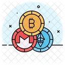 Monero Ethereum Bitcoin Icono