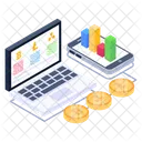 Negocios En Linea Visualizacion De Negocios Analisis En Linea Icono