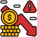Crise Financeira Risco Queda Ícone