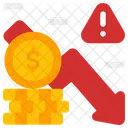 Crise Financeira Risco Queda Ícone