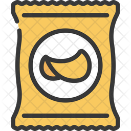 Crisps Icon - Download in Colored Outline Style