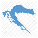 Croacia Mapa Pais Ícone