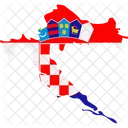 Croatia Flag Map Icon