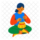 Crocheting Knitting Hobby Icon