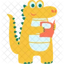 Crocodile Carrying A Book Crocodile Animal Icon