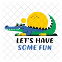 Crocodile Fun Reptile Quote Icon