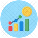 Courbe De Croissance Graphique A Barres Analyse De Donnees Icon