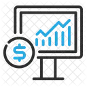 Moniteur Croissance Dollar Icône