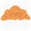 Croissant Ilustracion Sonrisa Icono