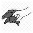 Black Monochrome Croissant Illustration Croissant Snack Symbol