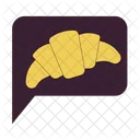 Croissant In Speech Balloon Pastry Goods Chat Message Crusty Bun Icon