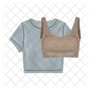 Crop Top Woman Clothes Icon