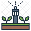 Crop Watering Sprinkler Irrigation Icon