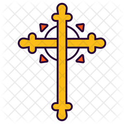 Cross Icon - Download in Colored Outline Style