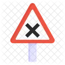 Cross Board Road Post Traffic Board Icon
