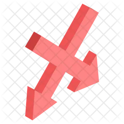 Cross Downward Arrow  Icon