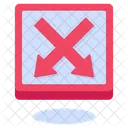 Cross Downward Arrows Cross Arrow Direction Icon