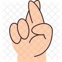 Cross Fingers Hand Gesture Icon