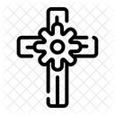 Cross Day Of The Dead Flower Icon