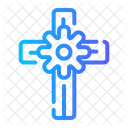 Cross Day Of The Dead Flower Icon