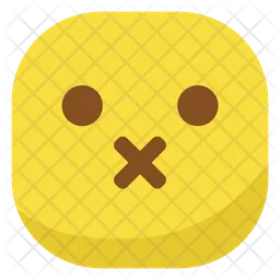 Cross Mouth Emoji Icon