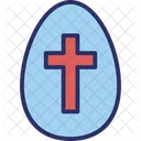 Cross On Egg Cross Sign Easter Icon