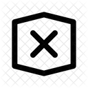 Cross Stretched Hexagon Deny Cross Icon