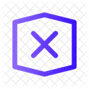 Cross Stretched Hexagon Cross Deny Icon