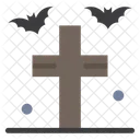 Cross With Bats Bats Grave Icon