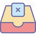 Cross With Tray Tray Email Icon