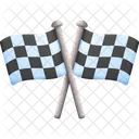 Crossed Checkered Flags Car Race Icon