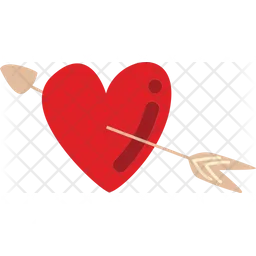 Crossed Hearts With Arrow  Icon