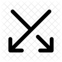 Crossing Directions Vertical Down Arrow Navigation Navigate Icon