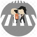 Assisting Crossing Road Icon