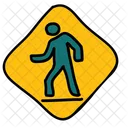 Crossing Road Warning Icon