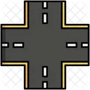 Crossroad Intersection Direction Icon