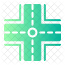 Crossroad Road Paths Icon